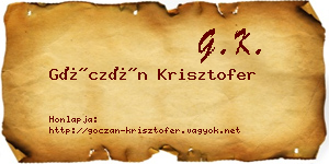 Góczán Krisztofer névjegykártya