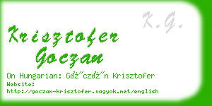 krisztofer goczan business card